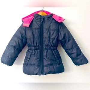 4T Pink Platinum Puffer Jacket- Gray/Pink